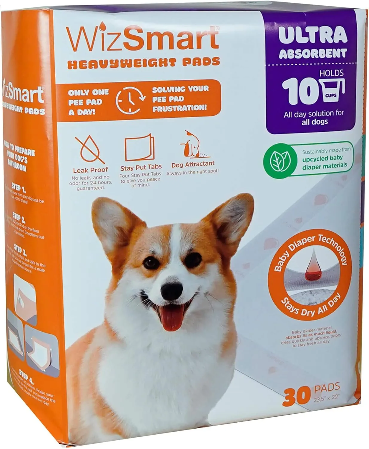 WizSmart Heavyweight Ultra Absorbent Pads, 30ct
