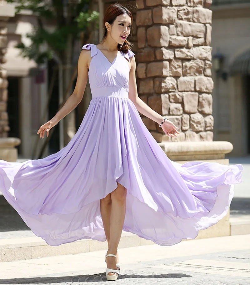 Woman maxi dress tulle dress wedding dress in purple (995)