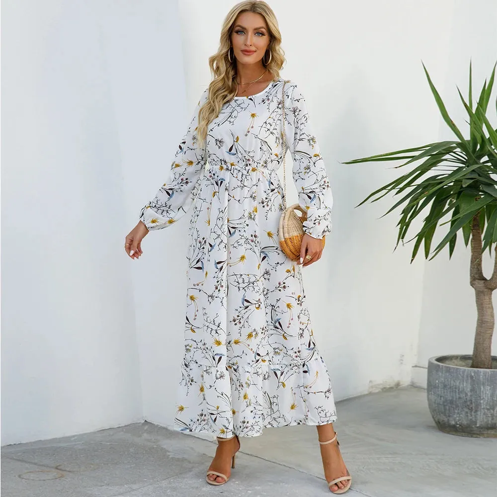 Women's Bohemian Floral Midi Dress