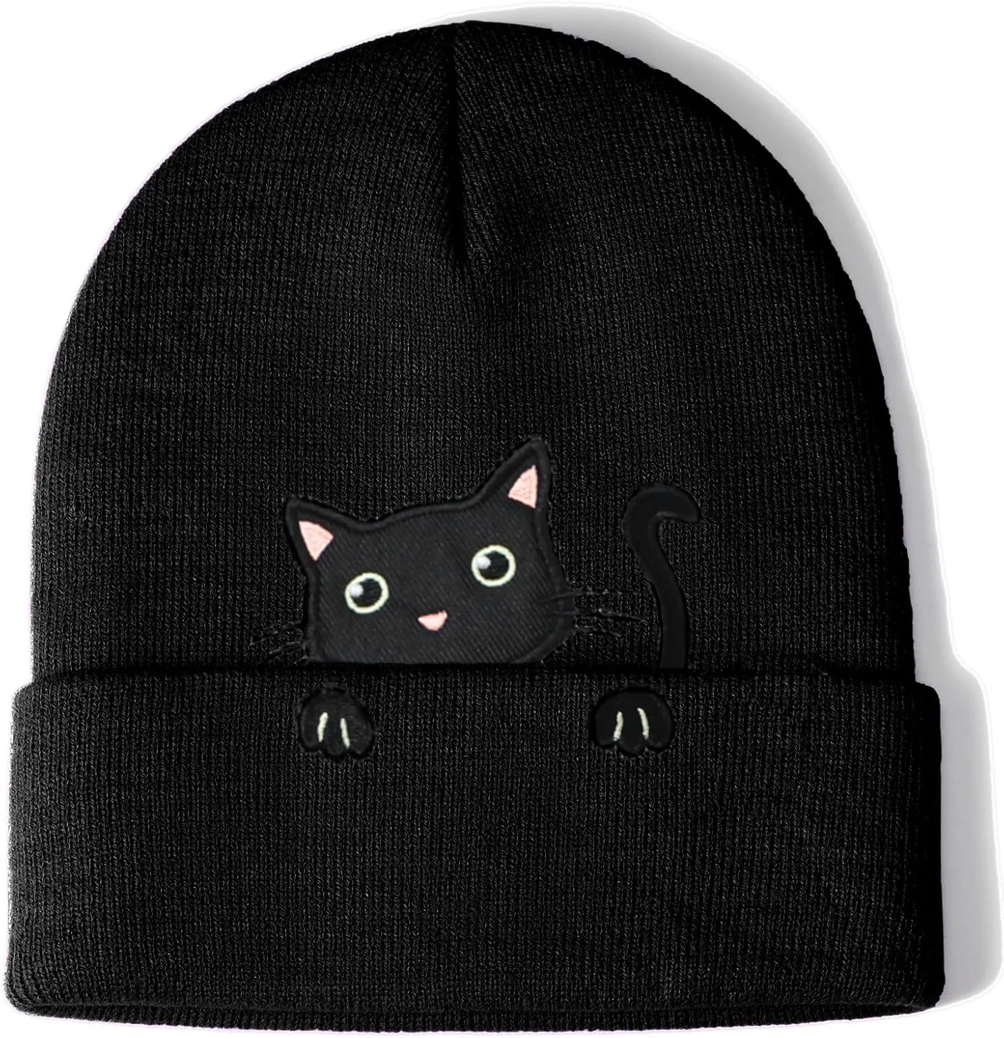 Womens Cat Beanie Cute Cat Lover Gifts Animal Knitted Hats Christmas Stocking Stuffers for Women Girls