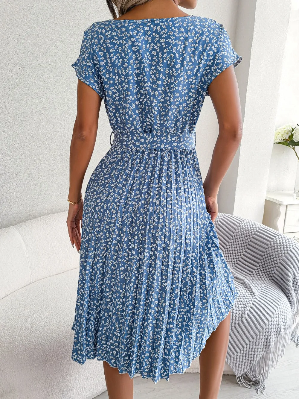 Women's Floral Chiffon A-Line Dress