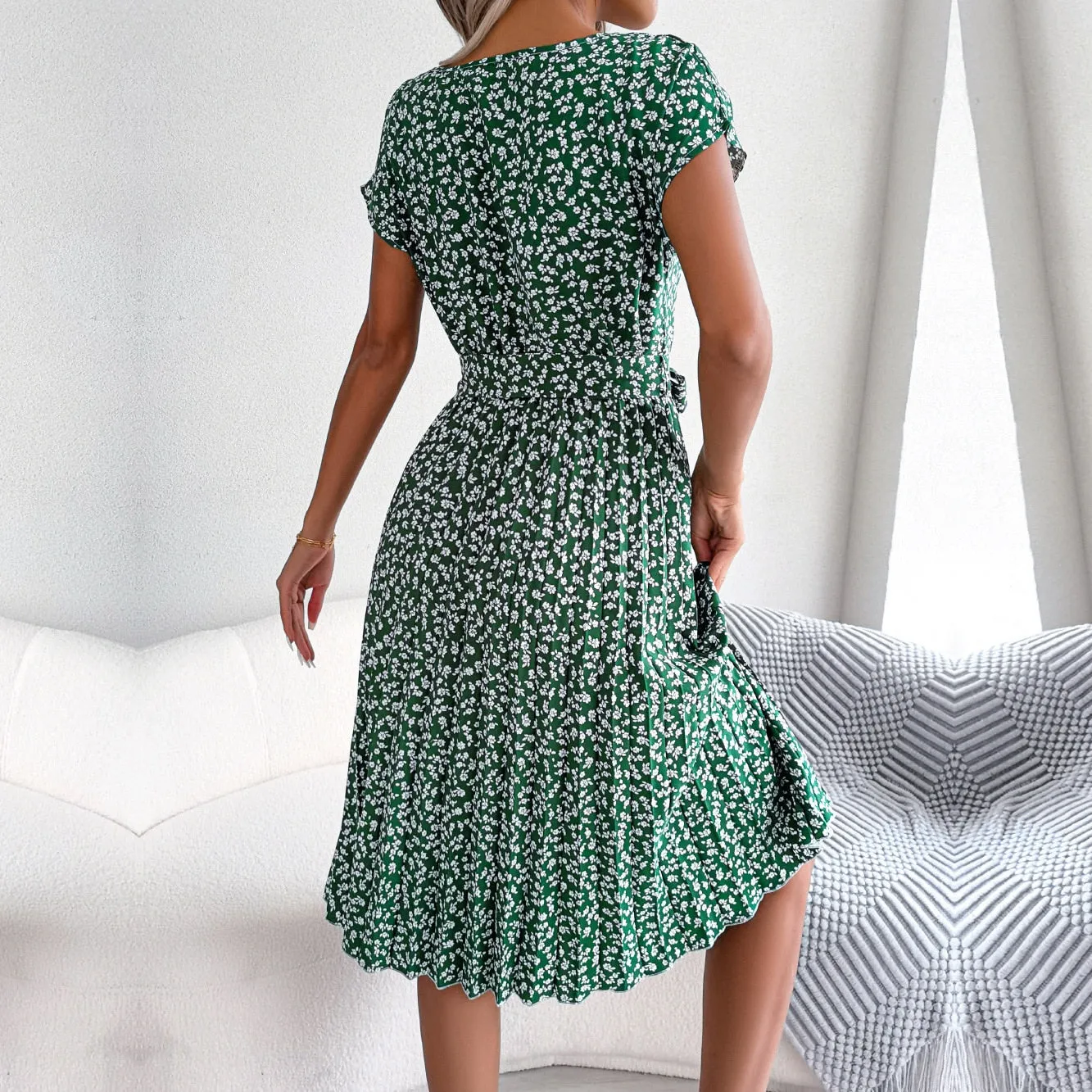 Women's Floral Chiffon A-Line Dress