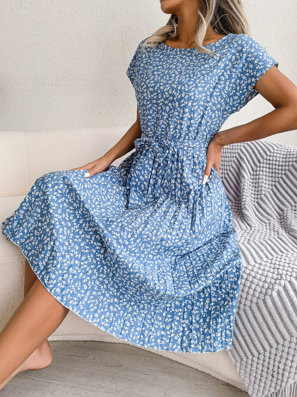 Women's Floral Chiffon A-Line Dress