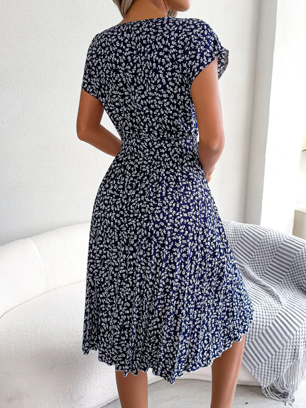 Women's Floral Chiffon A-Line Dress