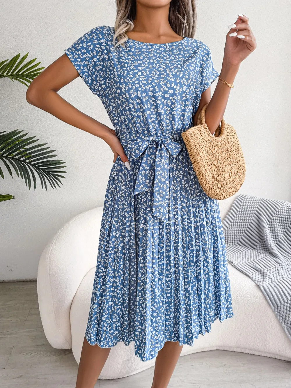 Women's Floral Chiffon A-Line Dress