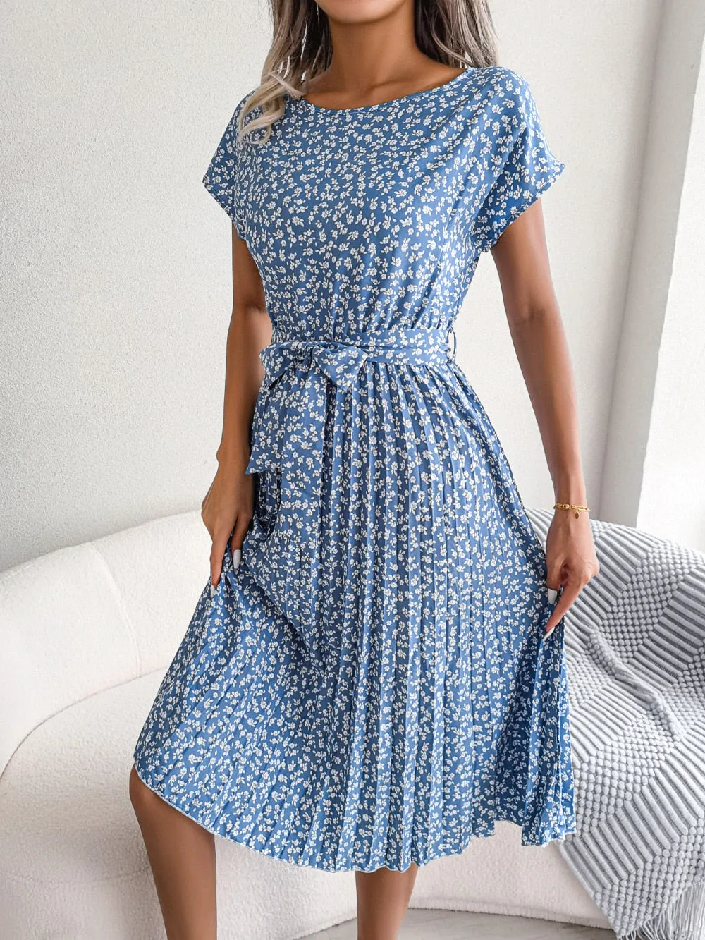 Women's Floral Chiffon A-Line Dress