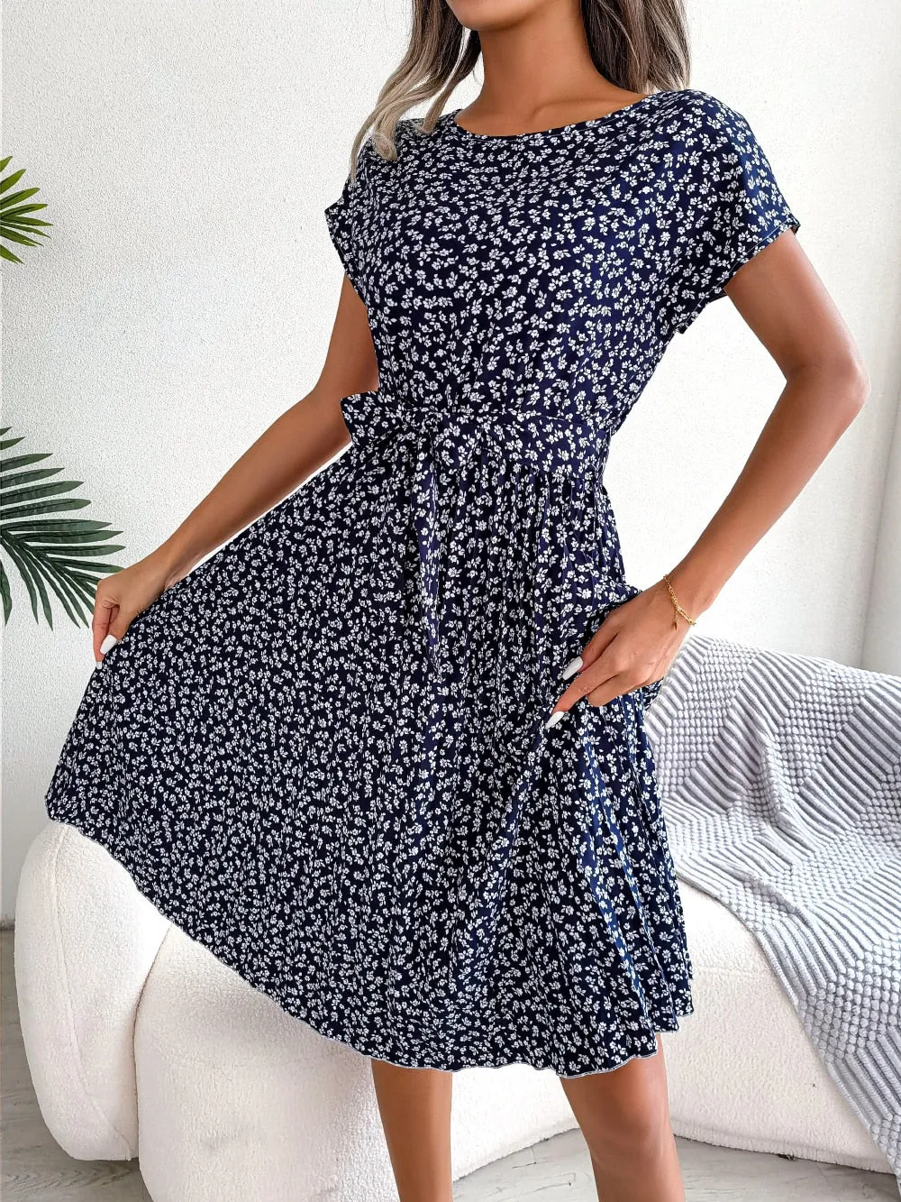 Women's Floral Chiffon A-Line Dress