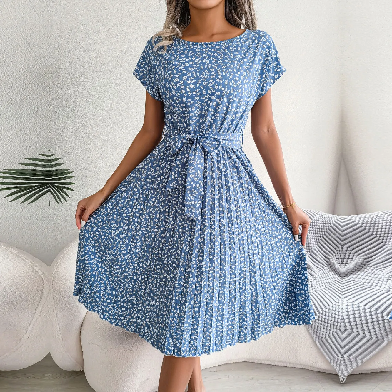 Women's Floral Chiffon A-Line Dress