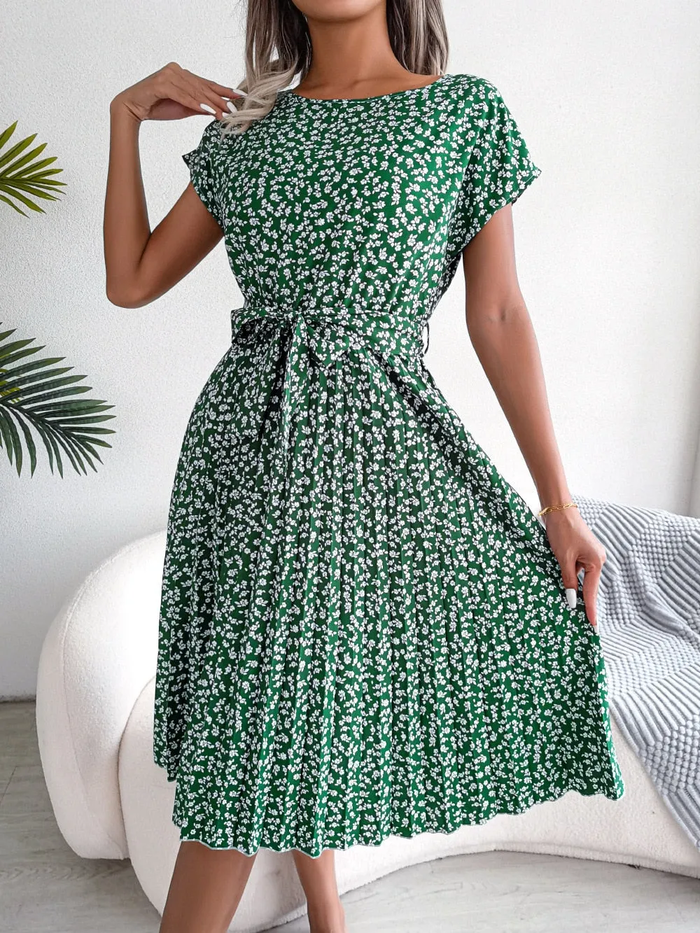 Women's Floral Chiffon A-Line Dress